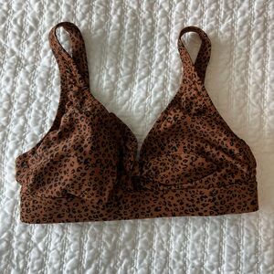 Kona Sol - leopard print bathing suit top, size S